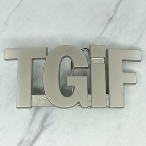 Silver Tone TGIF Thank God Its Friday Novelty Belt Buckle Fun ✨